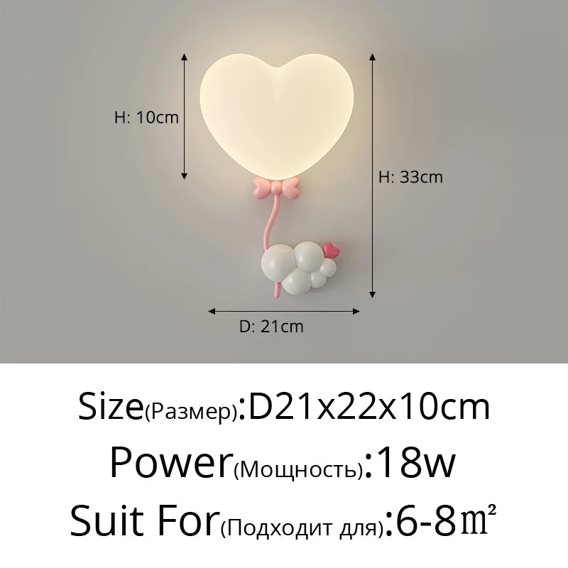 Modern Bedroom Wall Lamp Children's Room Night Lamp Cartoon Cute Boy Girl Room Corridor Wall Lamp Home Decoration Indoor Light