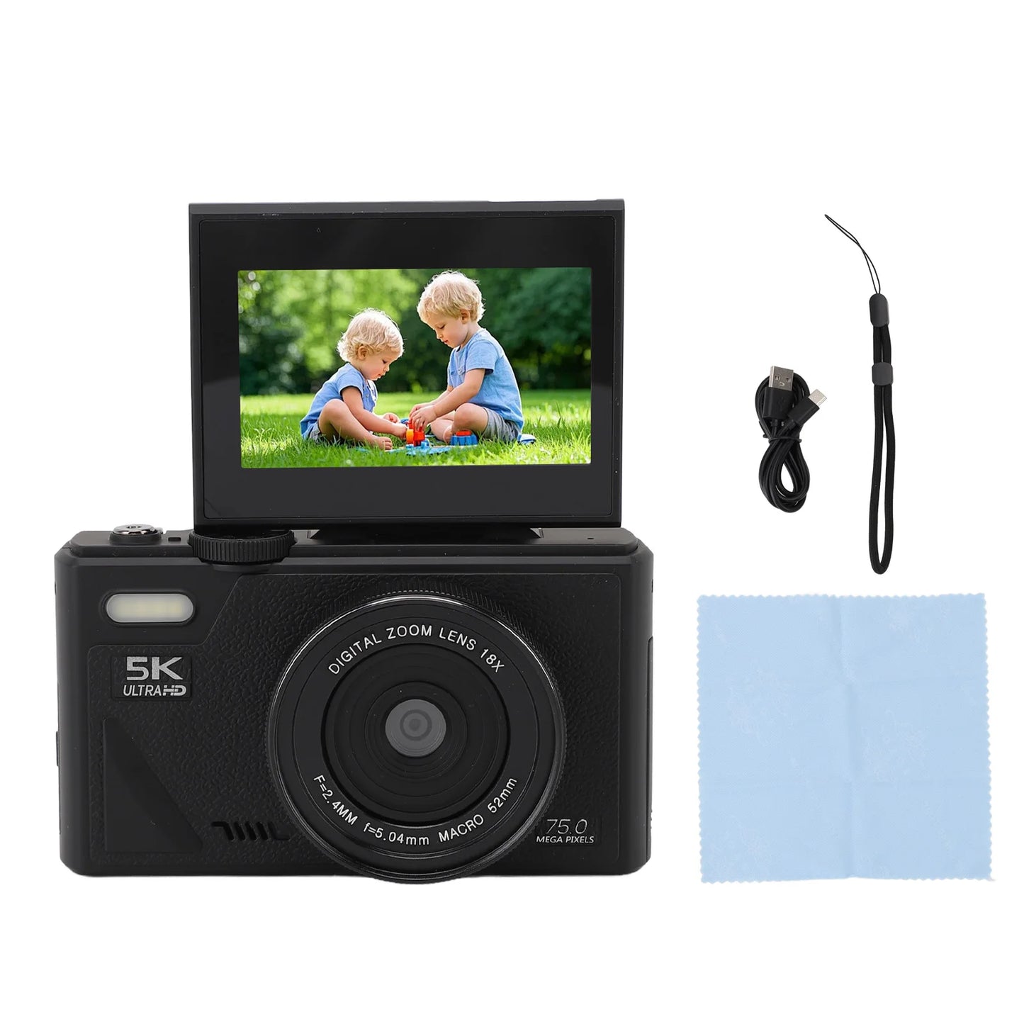 Digital Camera Image Stabilization 3 Inch Screen 18X Digital Zoom Mirrorless Camera Autofocus with USB Cable for Photography