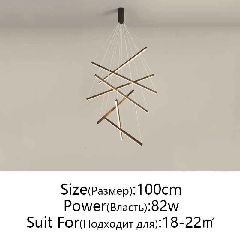 Modern LED Chandeliers Luster Lights For Stair Hall Bedroom Room Duplex Building Indoor Lighting Fixture Ceiling Chandelier