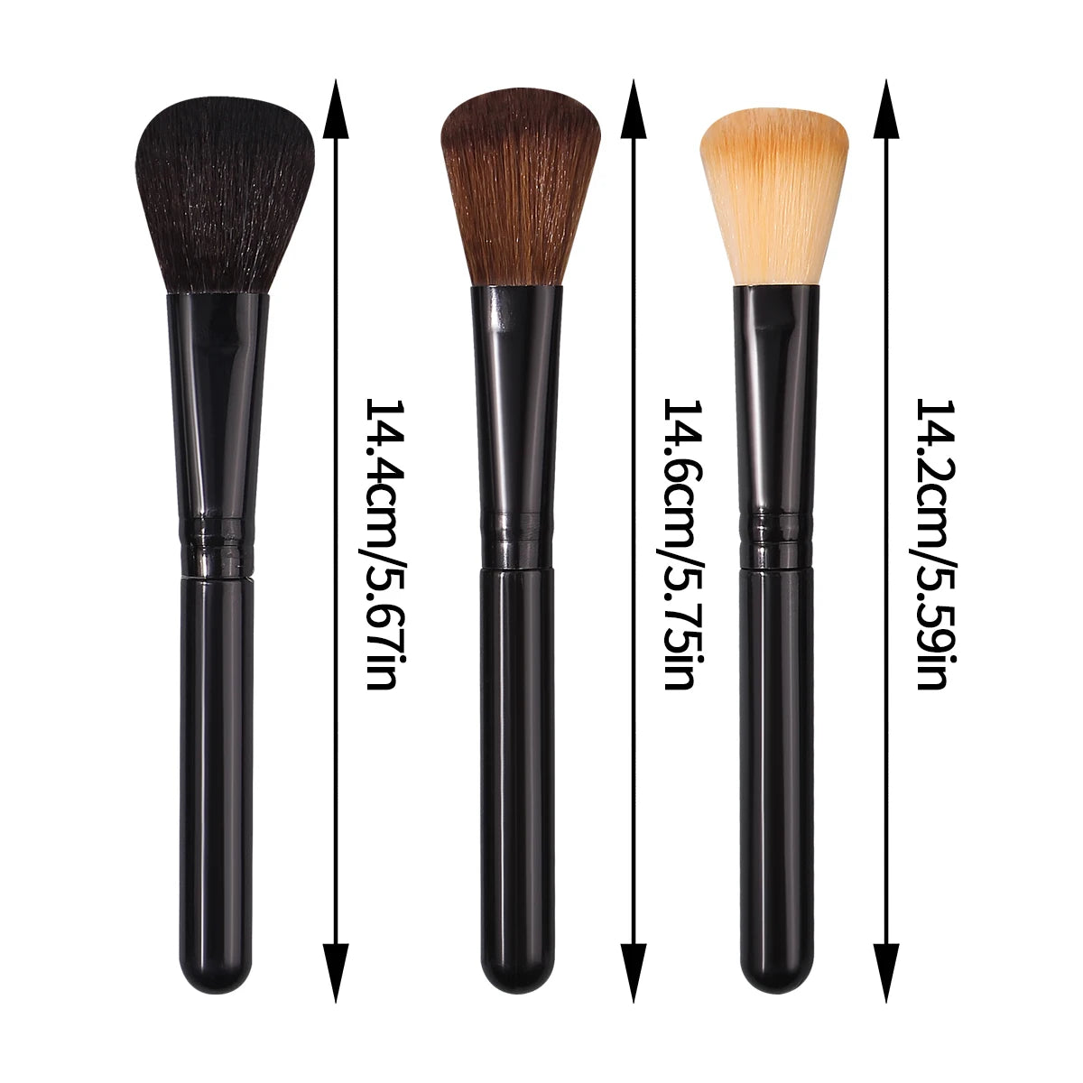 3 pieces of soft powder brush, blush brush, conture brush, beginner's portable and friendly makeup brush, beauty tools