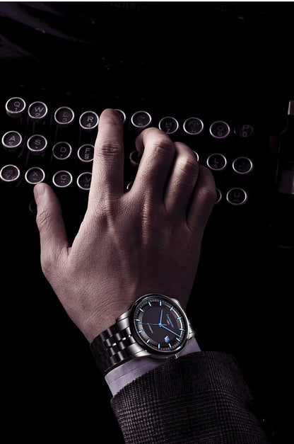 Japan MIYOTA 8215 Watch CARNIVAL Mens Watches Automatic Mechanical Waterproof Sapphire Calendar Full Steel Business Montre homme