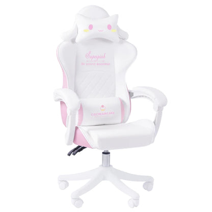 2025 Pink & White Letter Computer Chair Girls living room Study Chair Liftable Rotating Gaming Chair Promotion silla gamer