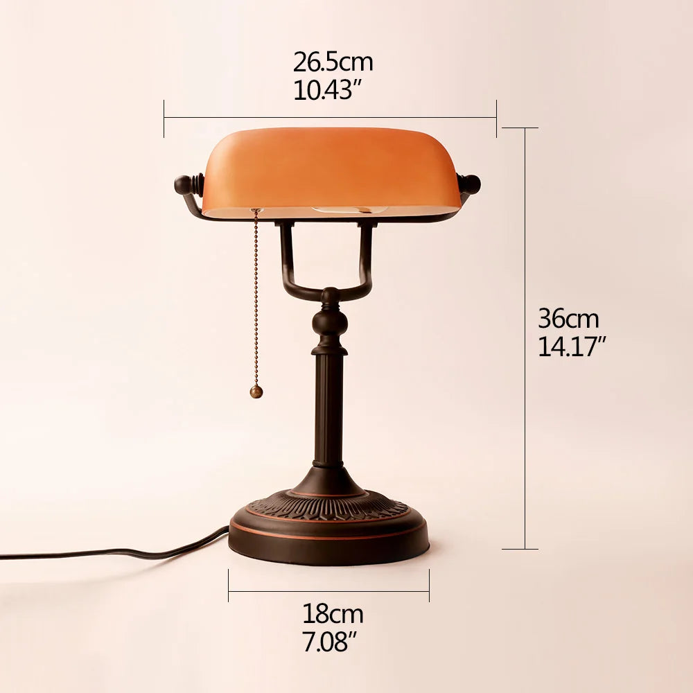 Desk lamp Table Light glass banker‘s lamp zipper switch for bedroom home stuy restaurant library office light night lamp