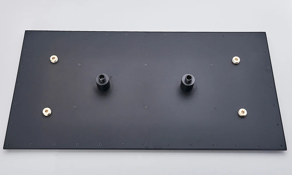 Rozin LED Matte Black Shower Head 40*80cm Large Size Rainfall Shower Heads  Ceiling Mounted with Installation Arm for Bathroom