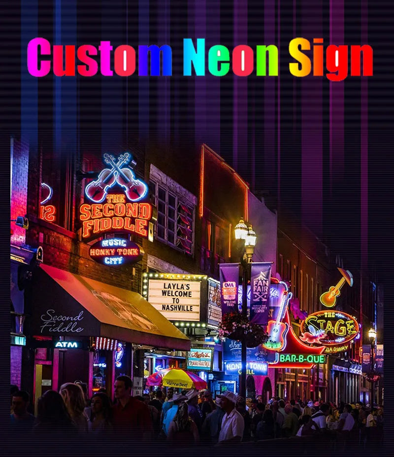 Custom Neon Sign Light DIY Private LED Night Lamp Bulbs Shop Logo Pub Store Club Game Room Wall Decor Billboard Advertisement