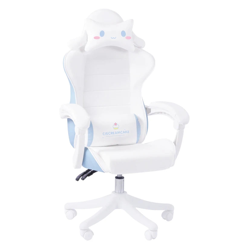 2025 Pink & White Letter Computer Chair Girls living room Study Chair Liftable Rotating Gaming Chair Promotion silla gamer