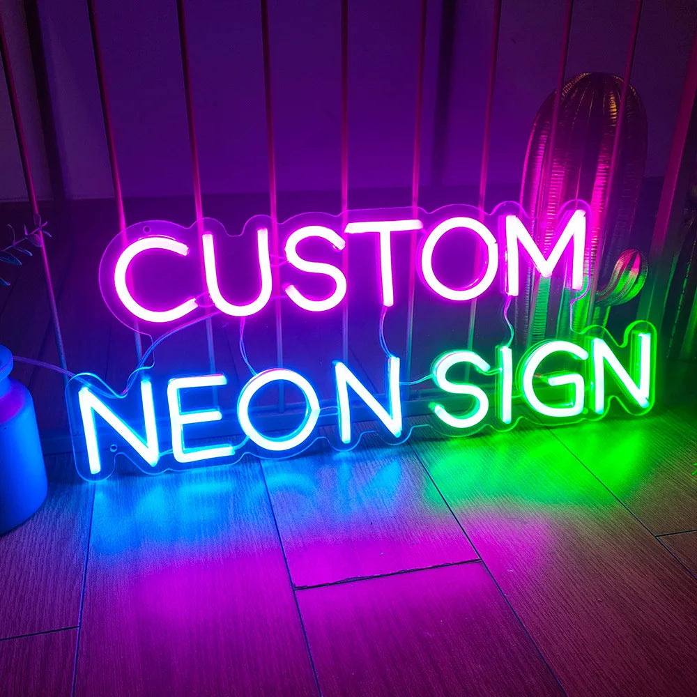 Custom Neon Sign Light DIY Private LED Night Lamp Bulbs Shop Logo Pub Store Club Game Room Wall Decor Billboard Advertisement