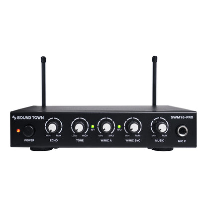 Sound Town 16 Channels Wireless Microphone Karaoke Mixer System, Supports Smart TV, Home Theater, Sound Bar (SWM16-PRO)