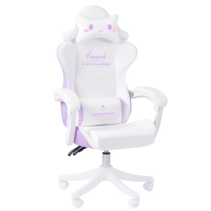 2025 Pink & White Letter Computer Chair Girls living room Study Chair Liftable Rotating Gaming Chair Promotion silla gamer