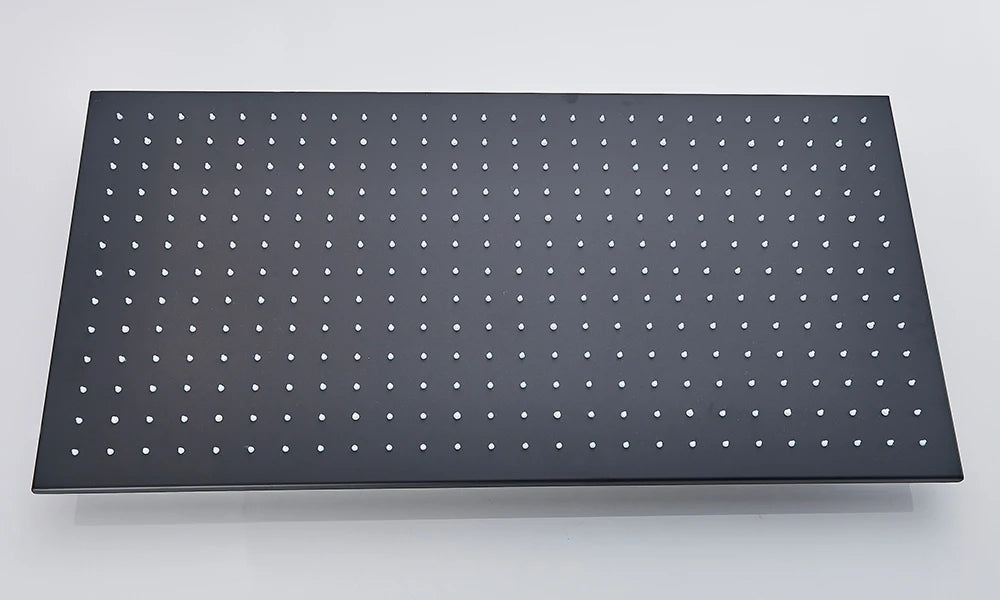 Rozin LED Matte Black Shower Head 40*80cm Large Size Rainfall Shower Heads  Ceiling Mounted with Installation Arm for Bathroom