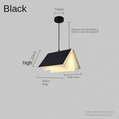 Modern Led Book Pendant Light Living Dining Room Study Chandelier Hanging Lighting Night Lamp Bedroom Kitchen Restaurant Light