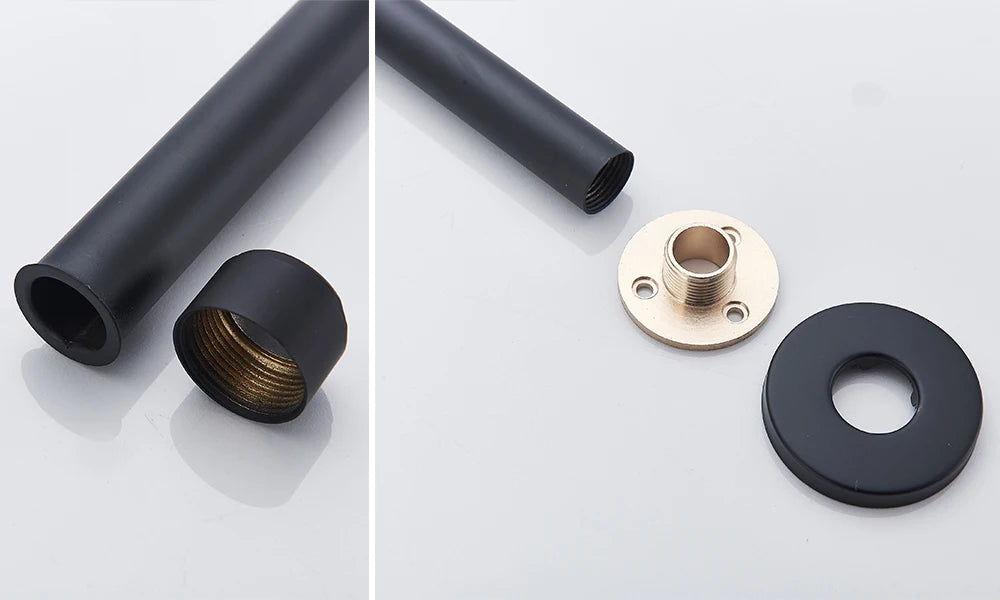 Rozin LED Matte Black Shower Head 40*80cm Large Size Rainfall Shower Heads  Ceiling Mounted with Installation Arm for Bathroom