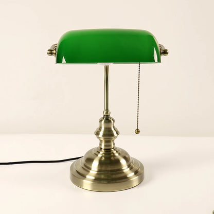 Desk lamp Table Light glass banker‘s lamp zipper switch for bedroom home stuy restaurant library office light night lamp