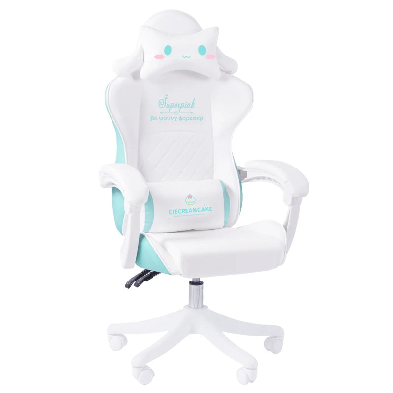 2025 Pink & White Letter Computer Chair Girls living room Study Chair Liftable Rotating Gaming Chair Promotion silla gamer