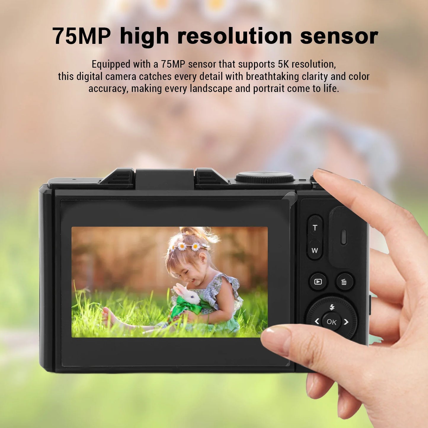 Digital Camera Image Stabilization 3 Inch Screen 18X Digital Zoom Mirrorless Camera Autofocus with USB Cable for Photography