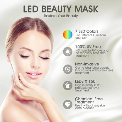Light Therapy Face Beauty Facial 7 Colours LED Beauty Care Devices Red Light Therapy Skin Care Led Mask Home Use Beauty