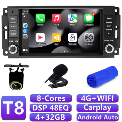 DSP Carplay For Jeep Wrangler 3 JK Android Head Unit Screen 2 Din Autoradio BT GPS Navigation Multimedia Player Car Radio Stereo
