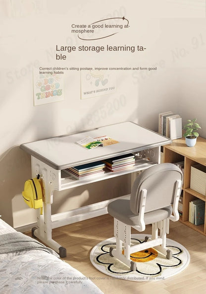 Children's Study Table Home Small Student Writing Desk, School Cтол, Simple Adjustable Мебель Set, Enlarged Tabletop Mobiliário