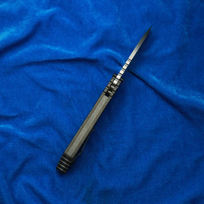 LEMIFSHE AUS10 Blade SMF Carve Strider Logo TC4 Titanium Handle Copper Washer Folding Knife Camping Hunting Outdoor EDC Tool