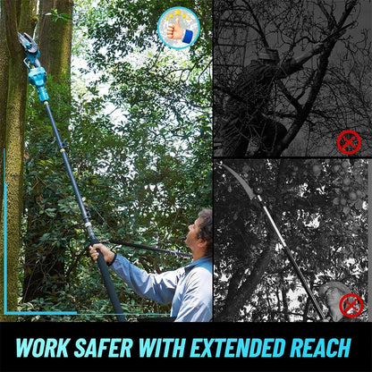 Seesii 6'' Brushless Electric Chainsaw 2 IN 1 Tree Trimming Branch Pruner Cutting Power Tools
