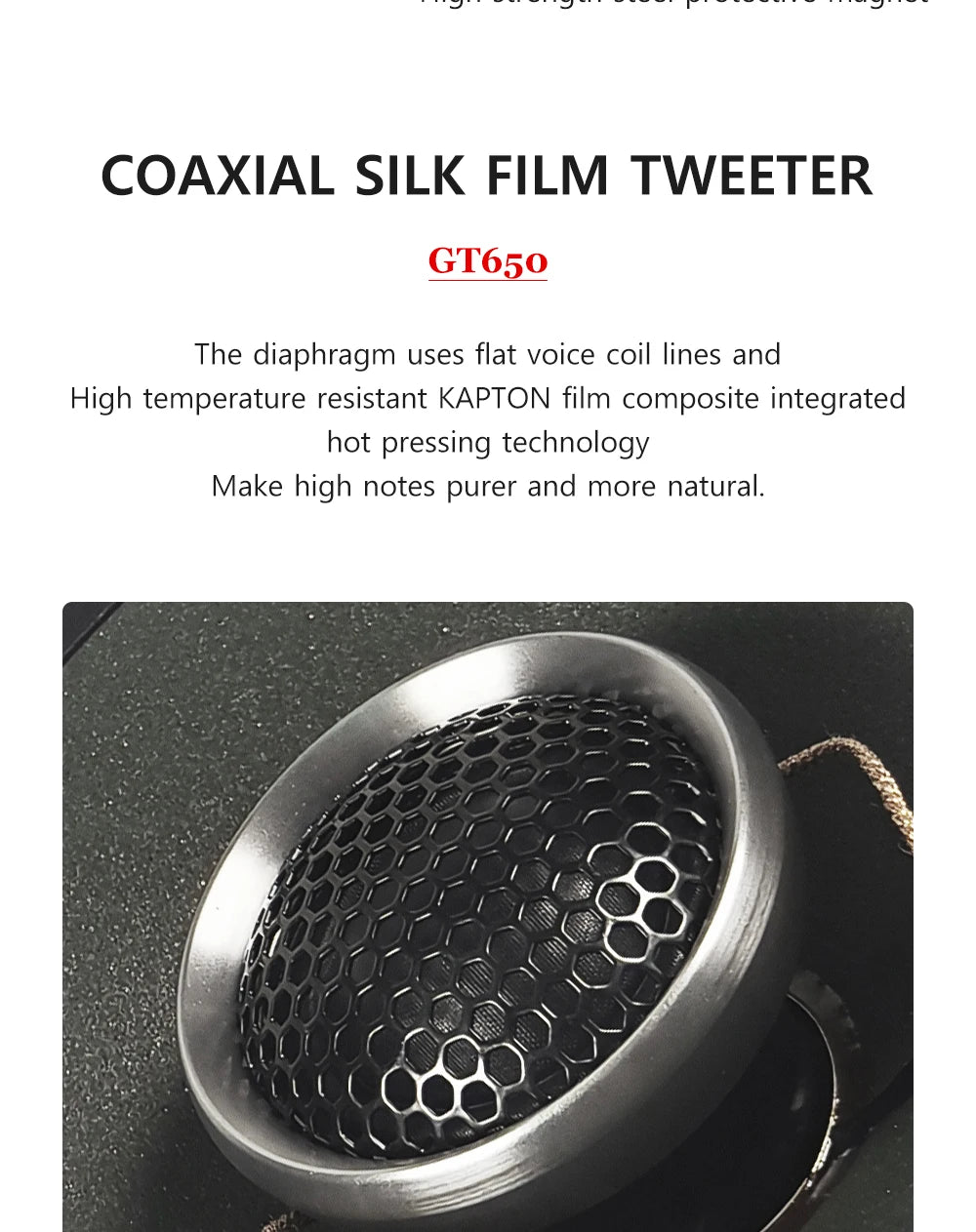 GT650 Hifi Car Coaxial Speaker 6.5-inch Luxury Car Top Quality Bidirectional Car Speaker Full Range Car Music Stereo Audio