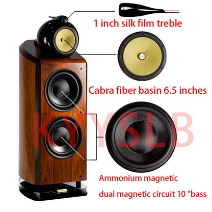 300W 10-inch High Power Three-way 4-unit High-end Passive Speaker Home Theater Floor Speaker Large  Bass Speaker High Fidelity