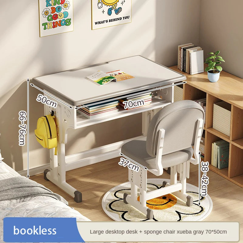 Children's Study Table Home Small Student Writing Desk, School Cтол, Simple Adjustable Мебель Set, Enlarged Tabletop Mobiliário
