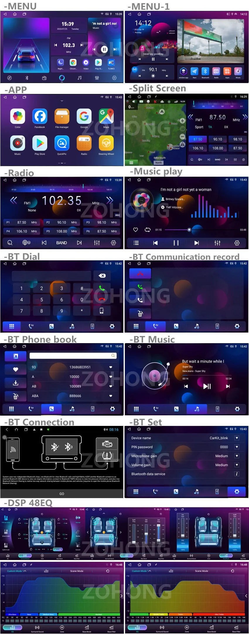 DSP Carplay For Jeep Wrangler 3 JK Android Head Unit Screen 2 Din Autoradio BT GPS Navigation Multimedia Player Car Radio Stereo