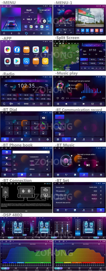 DSP Carplay For Jeep Wrangler 3 JK Android Head Unit Screen 2 Din Autoradio BT GPS Navigation Multimedia Player Car Radio Stereo