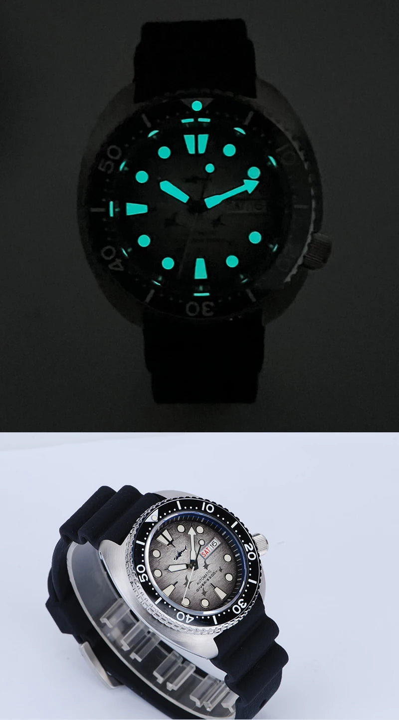Heimdallr Watches For Men 20Bar Waterproof Luminous Sapphire Crystal NH36A Automatic Movement Vintage Men's Diving Wristwatch