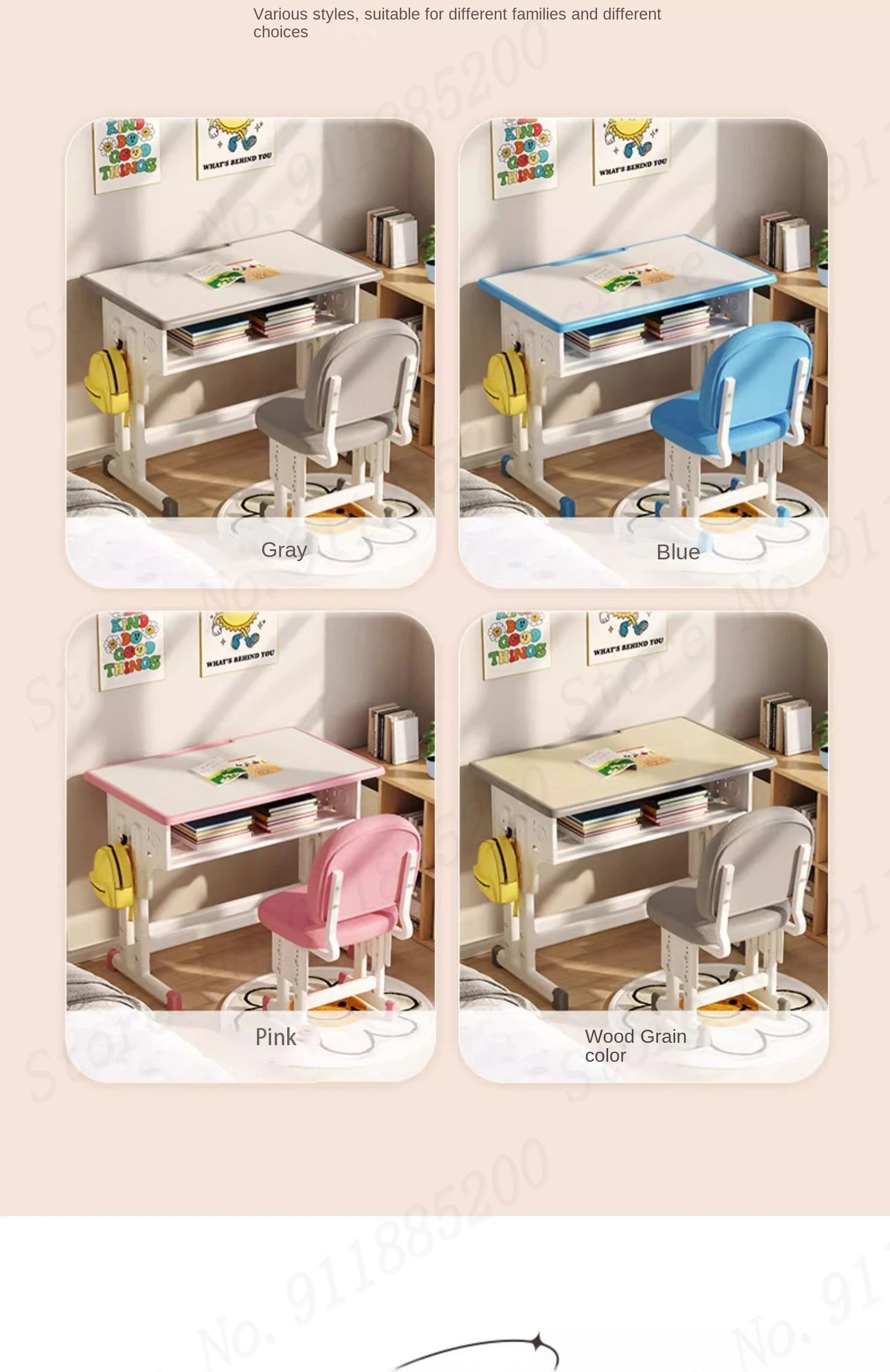 Children's Study Table Home Small Student Writing Desk, School Cтол, Simple Adjustable Мебель Set, Enlarged Tabletop Mobiliário
