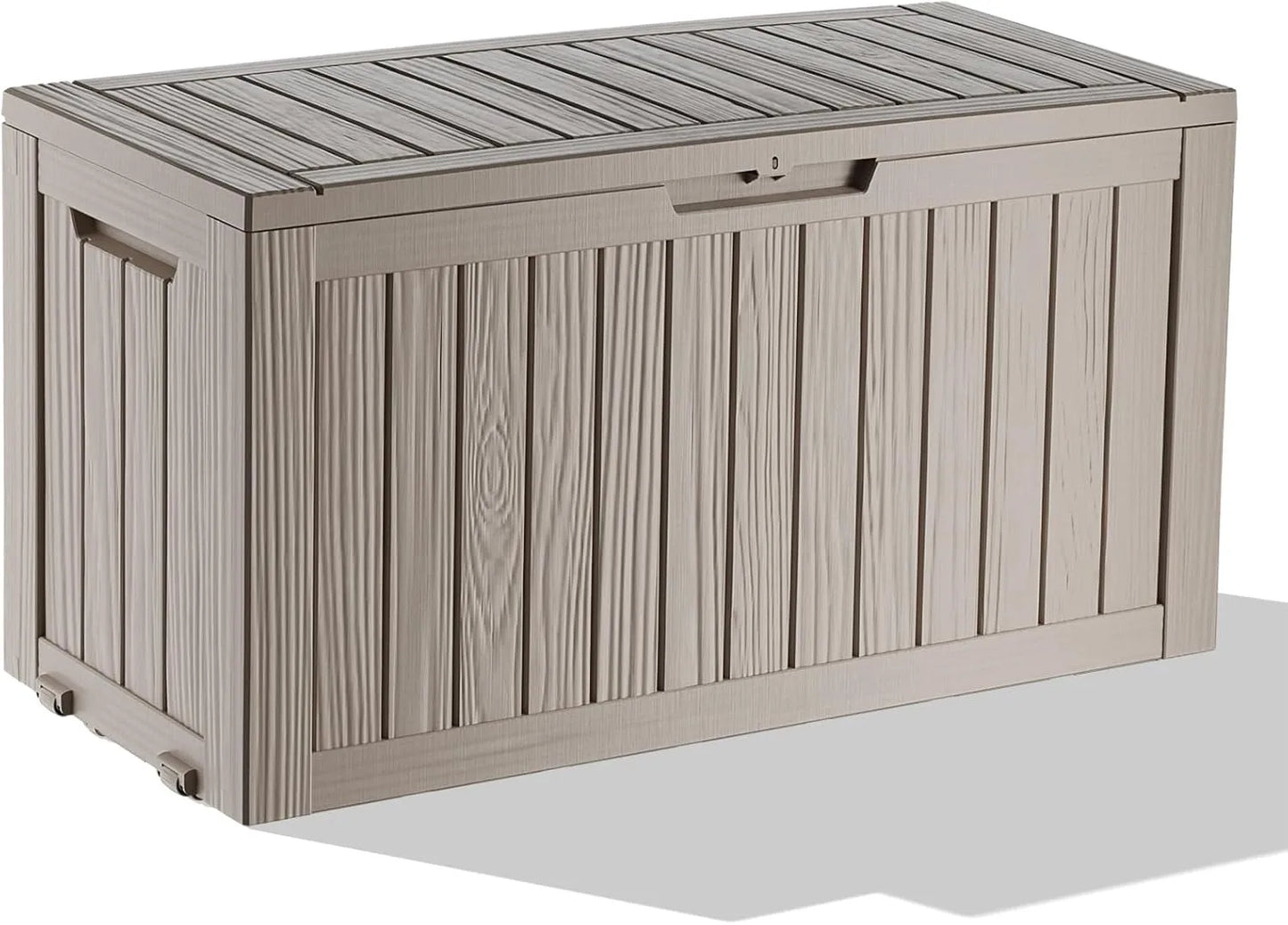 75Gal Waterproof Deck Box - Lockable Outdoor Storage for Patio Furniture, Garden Tools & Pool Accessories w/Side Handles