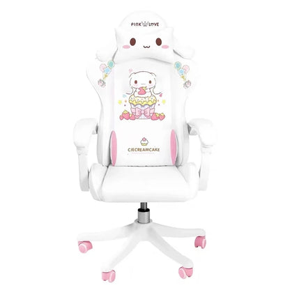 2025 Pink & White Letter Computer Chair Girls living room Study Chair Liftable Rotating Gaming Chair Promotion silla gamer