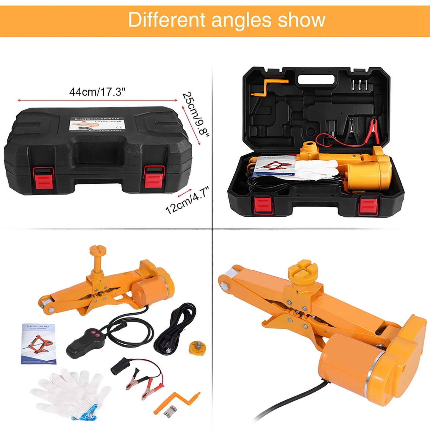 3Ton 12V DC Automotive Car Electric Lifting Jack SUV Van Garage and Emergency Equipment Tools