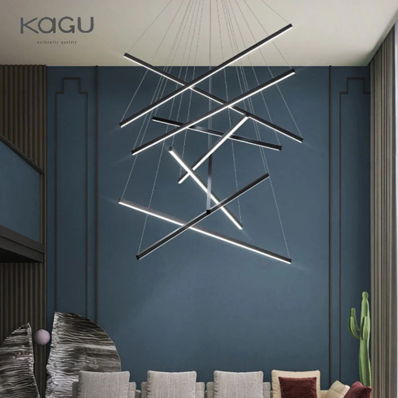 Modern LED Chandeliers Luster Lights For Stair Hall Bedroom Room Duplex Building Indoor Lighting Fixture Ceiling Chandelier