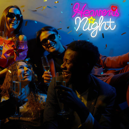 Heavens Night Neon Sign for Wall Decor USB Powered Bright Wall Decor Heavens Night Lamp for Party Home Bar Pub Game Room Neon