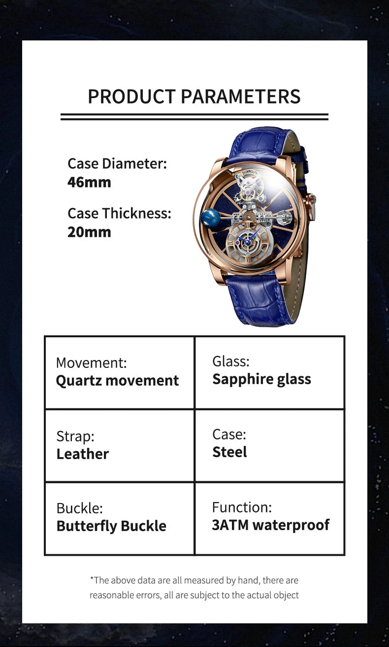 Jacob&Co PINDU Design Mens Watches Diamond TourbillionTop Brand Luxury Astronomia Quartz Watch Men Astronomia Solar Montre Homme