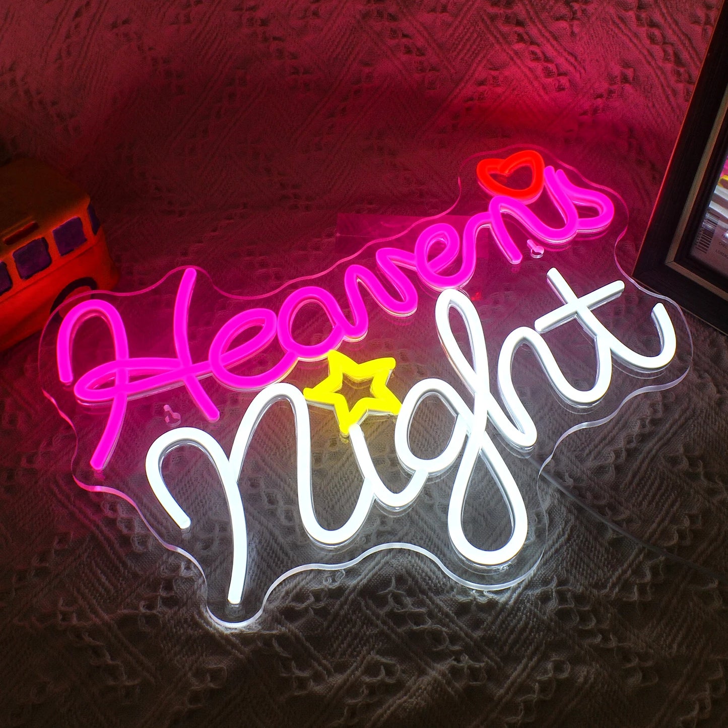 Heavens Night Neon Sign for Wall Decor USB Powered Bright Wall Decor Heavens Night Lamp for Party Home Bar Pub Game Room Neon