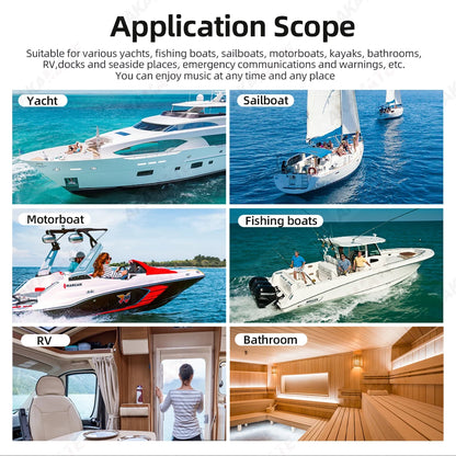 6.5 Inch Marine Speaker 12V 150W Output with Colorful RGB light Waterproof IPX67 White  Loudspeaker for RV Yacht Fishing Boat