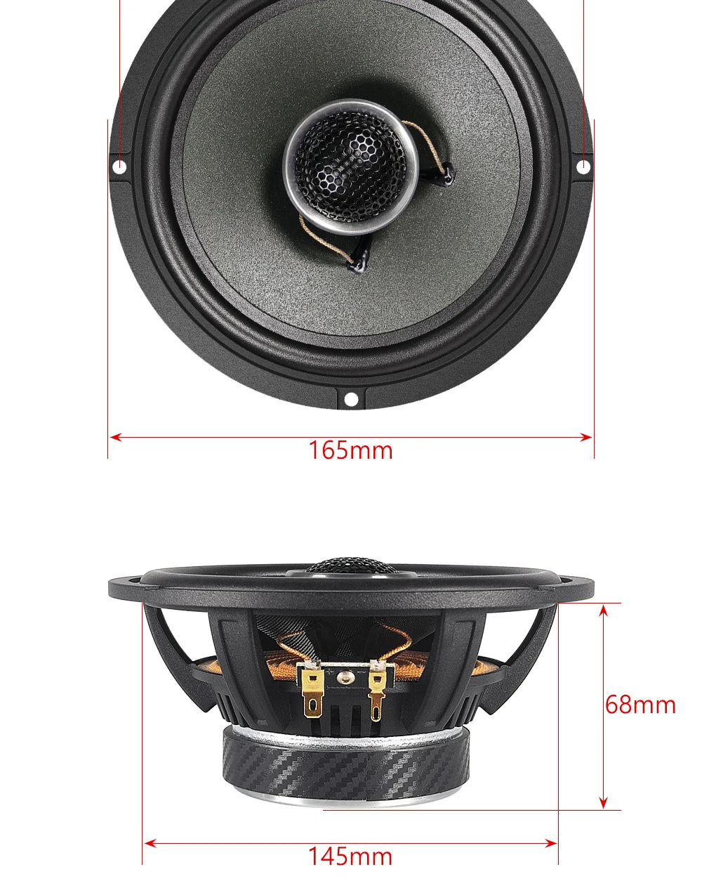 GT650 Hifi Car Coaxial Speaker 6.5-inch Luxury Car Top Quality Bidirectional Car Speaker Full Range Car Music Stereo Audio
