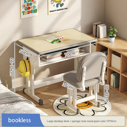 Children's Study Table Home Small Student Writing Desk, School Cтол, Simple Adjustable Мебель Set, Enlarged Tabletop Mobiliário