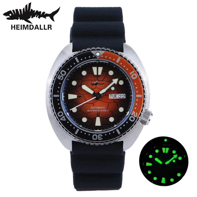Heimdallr Watches For Men 20Bar Waterproof Luminous Sapphire Crystal NH36A Automatic Movement Vintage Men's Diving Wristwatch