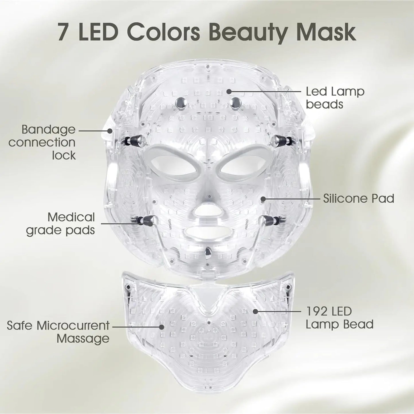 Light Therapy Face Beauty Facial 7 Colours LED Beauty Care Devices Red Light Therapy Skin Care Led Mask Home Use Beauty