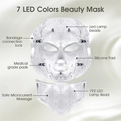 Light Therapy Face Beauty Facial 7 Colours LED Beauty Care Devices Red Light Therapy Skin Care Led Mask Home Use Beauty