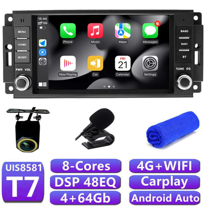 DSP Carplay For Jeep Wrangler 3 JK Android Head Unit Screen 2 Din Autoradio BT GPS Navigation Multimedia Player Car Radio Stereo