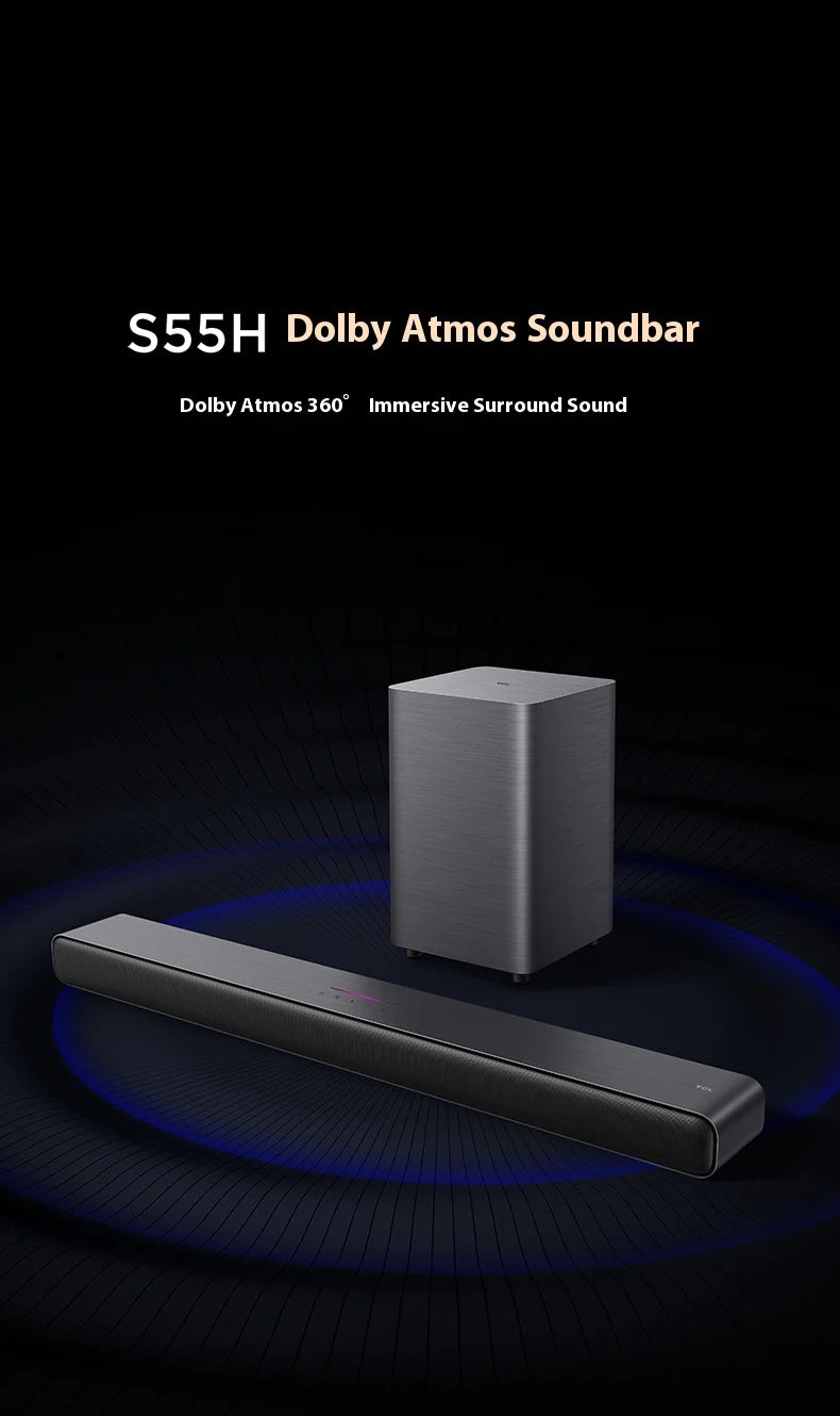 Sales TCL Soundbar S55h  With Dolby Atmos And Dts Virtual:X 220w High-Power Independent Subwoofer Home speaker Bluetooth 220W