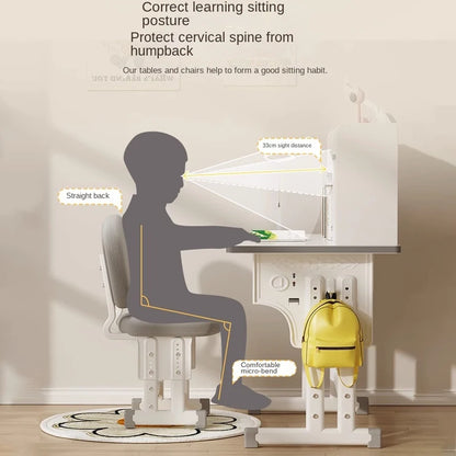 Children's Study Table Home Small Student Writing Desk, School Cтол, Simple Adjustable Мебель Set, Enlarged Tabletop Mobiliário