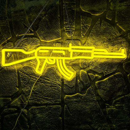 AK 47 Neon Sign Light Gun Led Light Up Sign Playground Club Cool Hanging Night Lamp Game Room Shop Man Cave Wall Art Decor