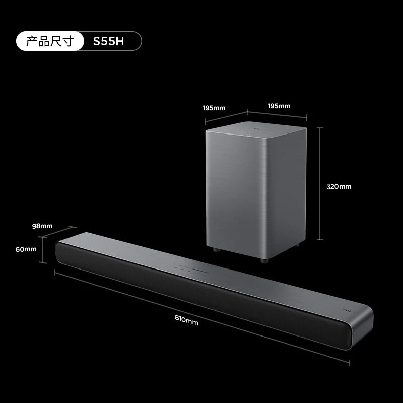 Sales TCL Soundbar S55h  With Dolby Atmos And Dts Virtual:X 220w High-Power Independent Subwoofer Home speaker Bluetooth 220W