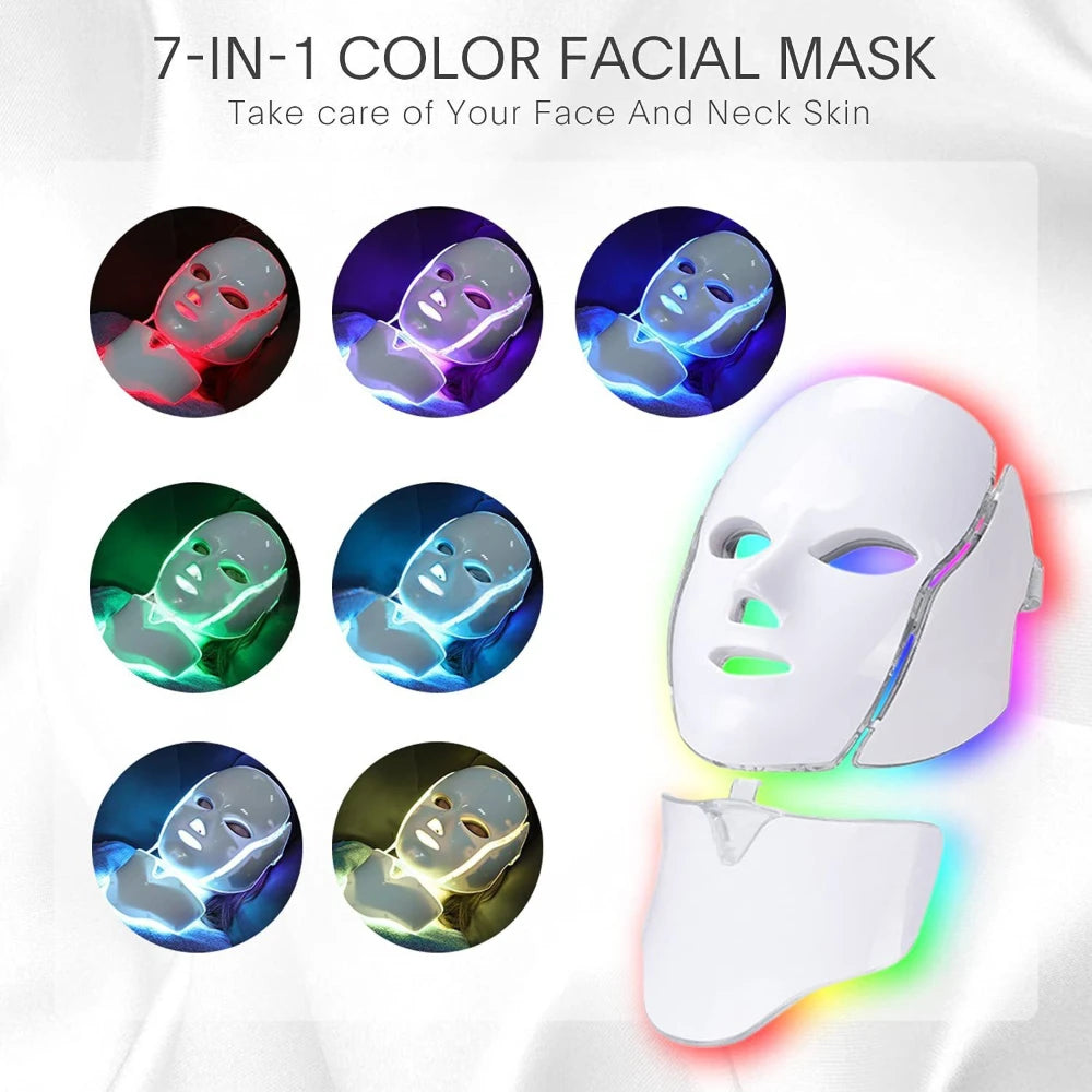 Light Therapy Face Beauty Facial 7 Colours LED Beauty Care Devices Red Light Therapy Skin Care Led Mask Home Use Beauty
